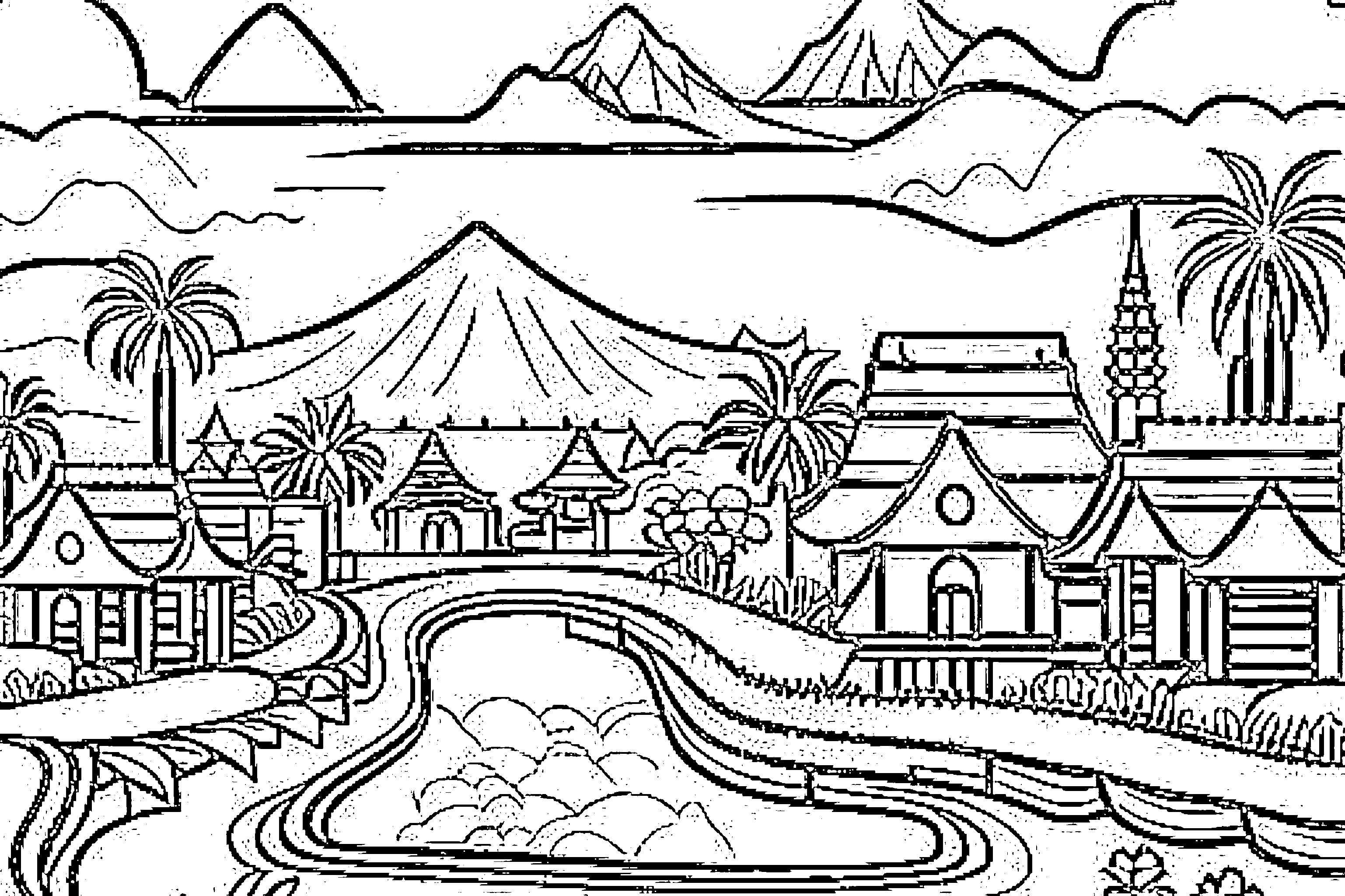 gambar pemandangan alam dan masjid